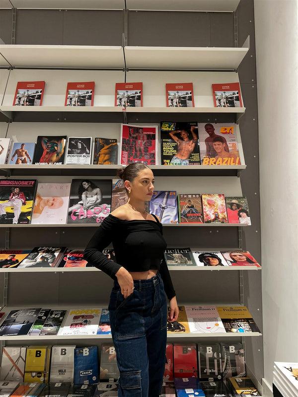 Glamorous Black Bardot Top