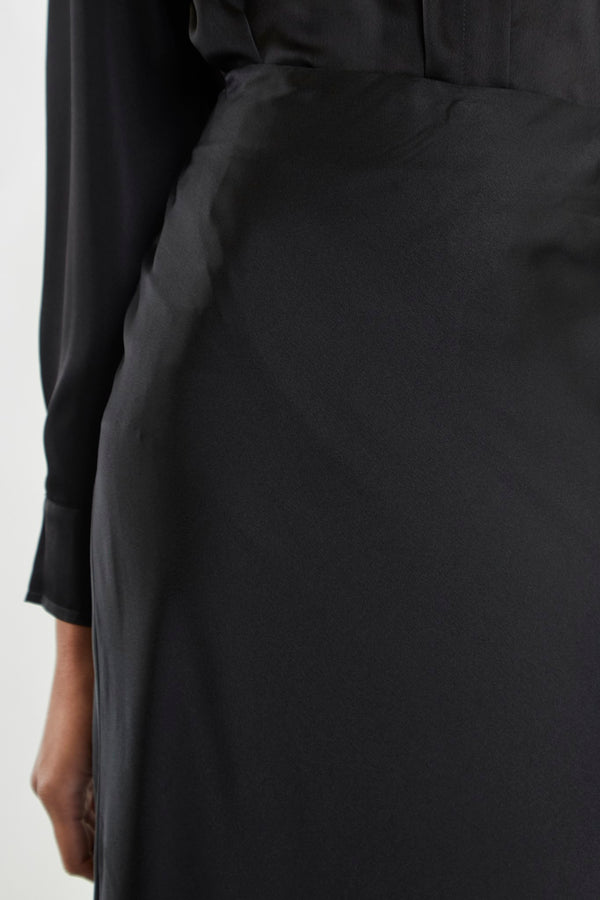 Glamorous Black Bias-Cut Maxi-skirt