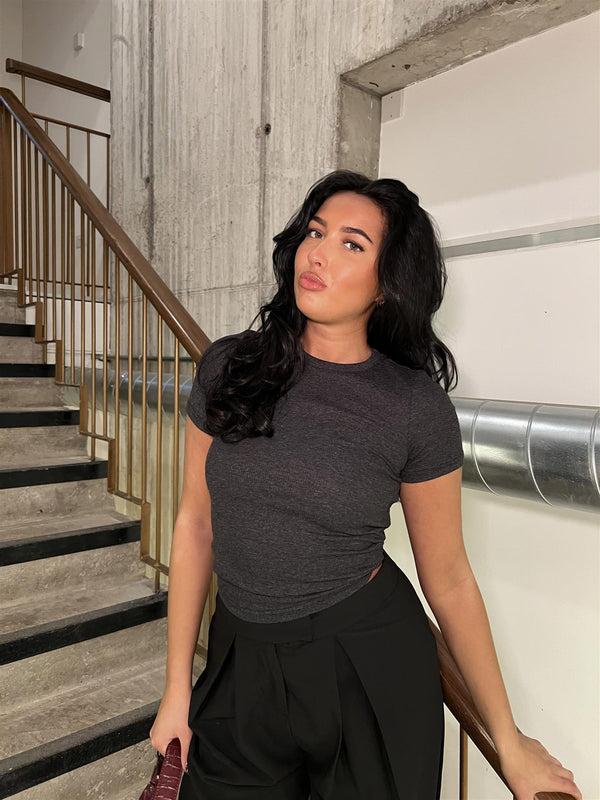 glamorous Black Classic Crew-Neck Top