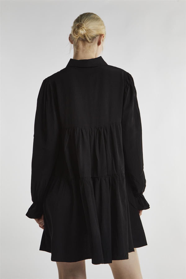 Glamorous Black Collared Mini-Dress