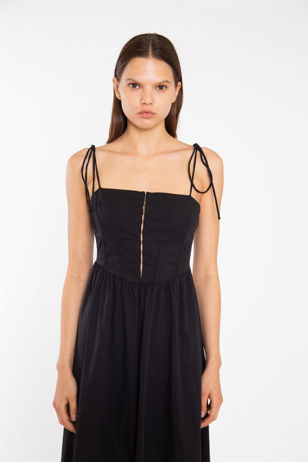 Glamorous Black Corset Front Maxi-Dress