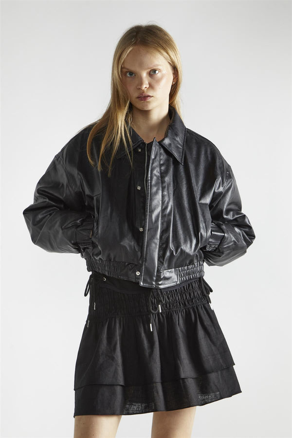 Glamorous Black Cropped Bomber Jacket