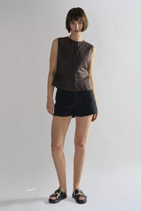 glamorous Black Cut-Off-Frayed Shorts