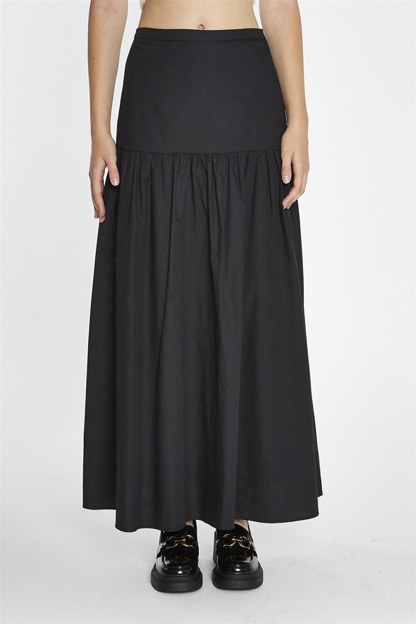 Glamorous Black Dropped Waist Maxi-Skirt