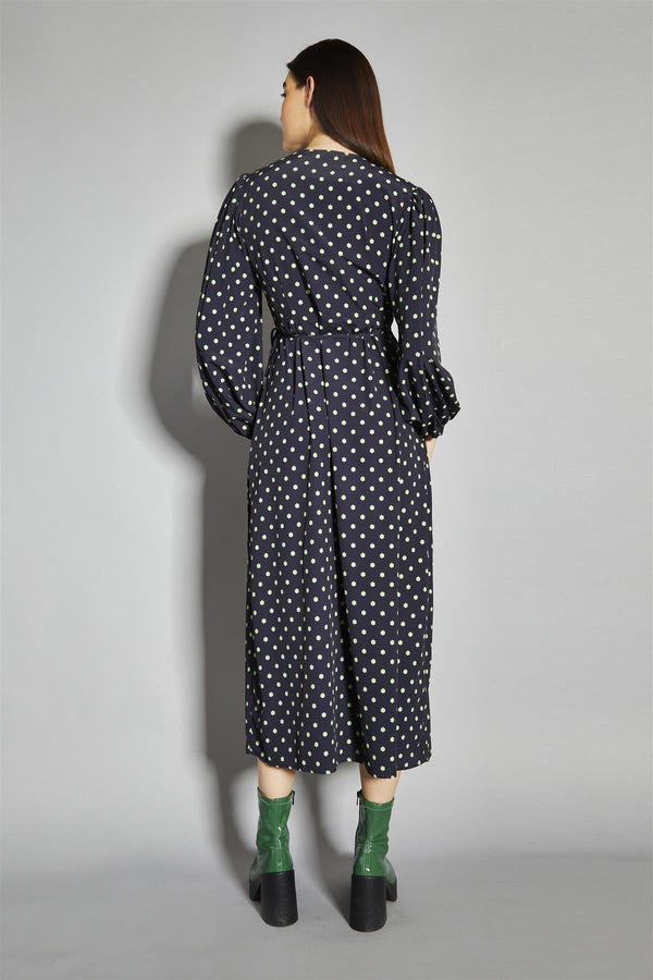 Glamorous Black-Green Geo-Daisy Wrap Maxi-Dress