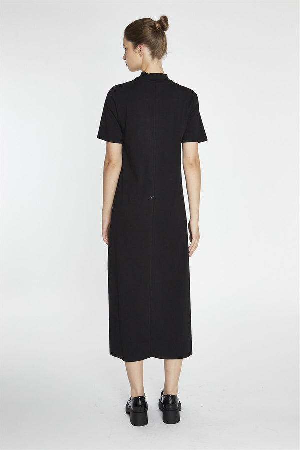 Glamorous Black High-Neck T-Shirt Midi-Dress