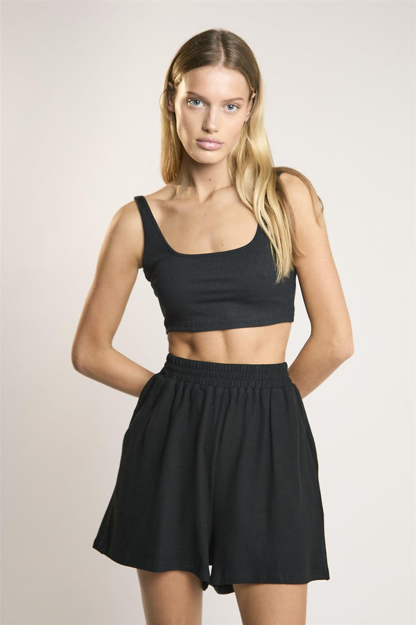 Glamorous Black High Waist Mini-Shorts
