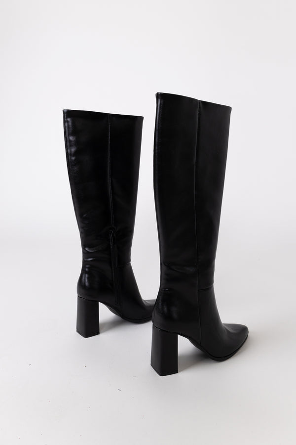 Glamorous Black Knee High Pointed Toe Boots