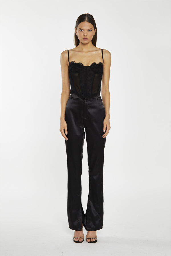 glamorous Black-Lace Corset Top