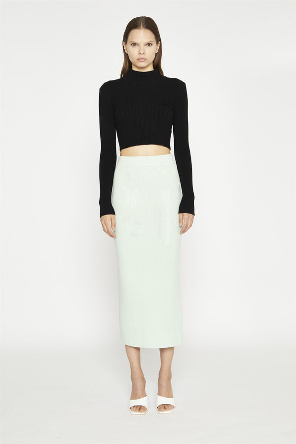 glamorous Black Long-Sleeve High-Neck Top