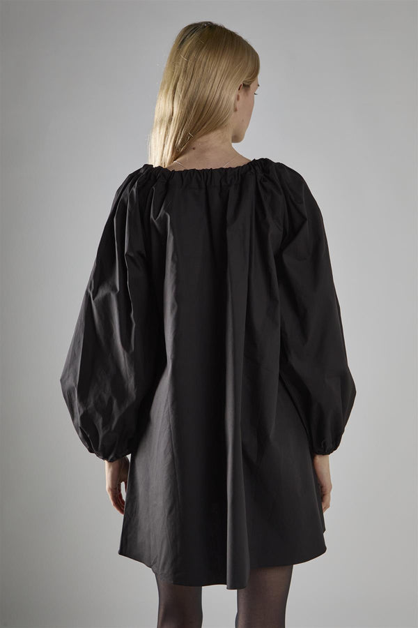 Glamorous Black Long-Sleeve Tie Detail Mini-Dress