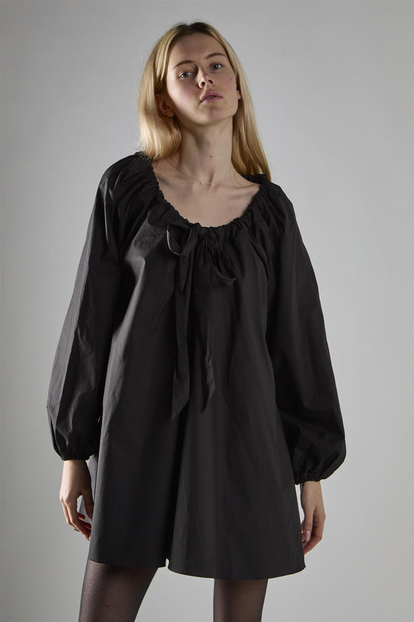 Glamorous Black Long-Sleeve Tie Detail Mini-Dress