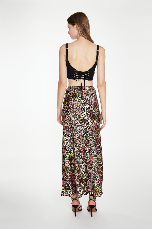 Glamorous Black Mesh Lace-Up Corset Top