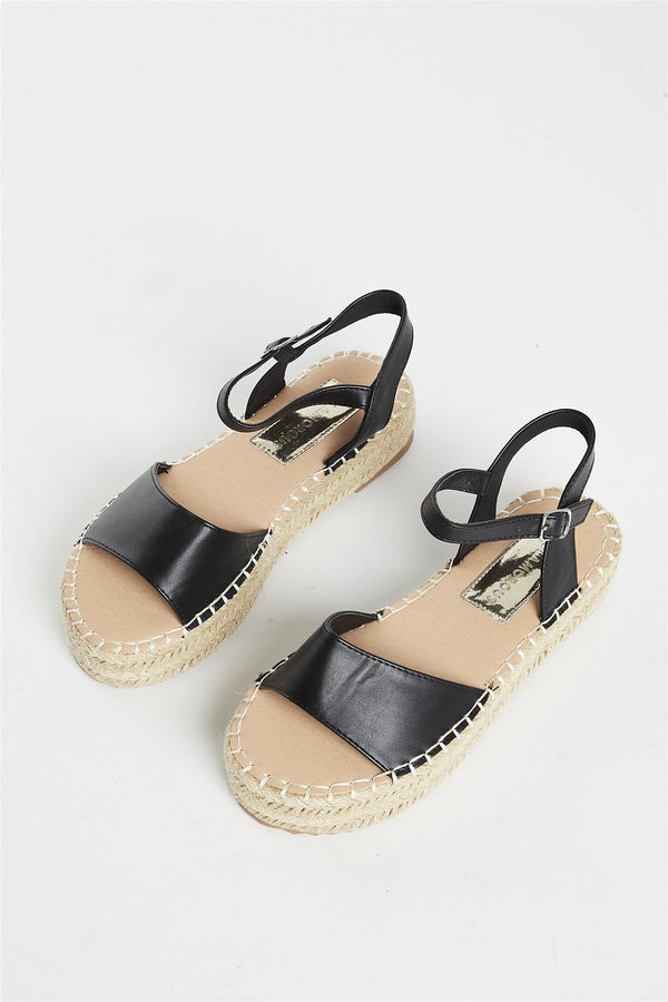 glamorous Black Open Toe Sandal