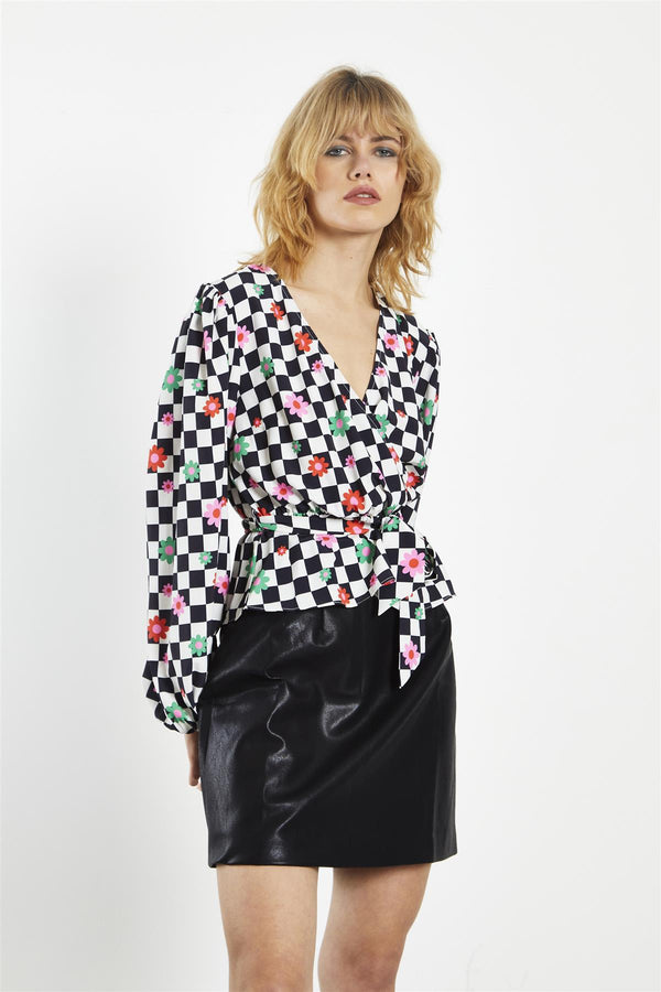 Glamorous Black-PU A-Line Mini-Skirt