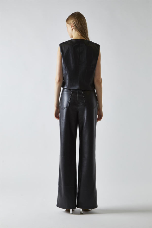 Glamorous Black-PU Classic-Waistcoat