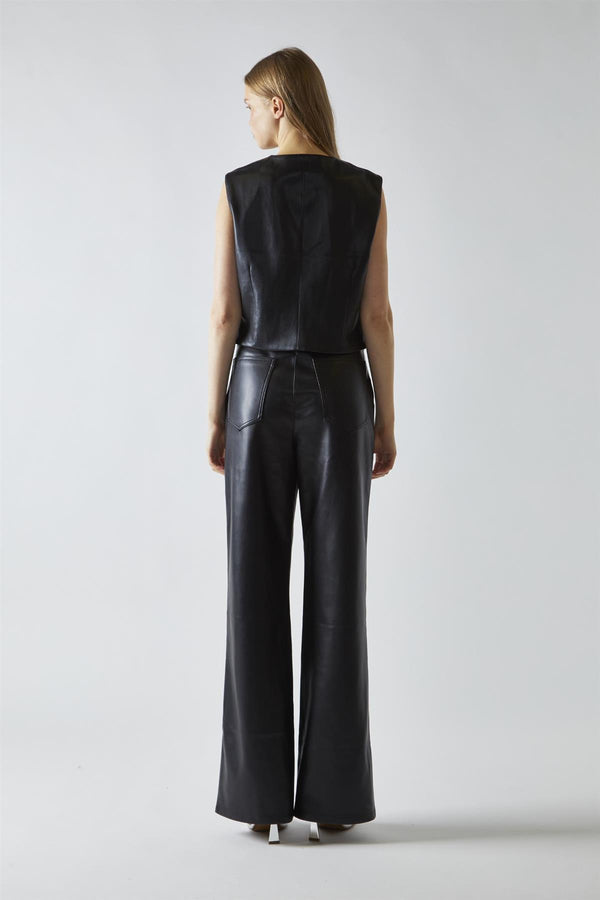 Glamorous Black-PU Flared-Trousers
