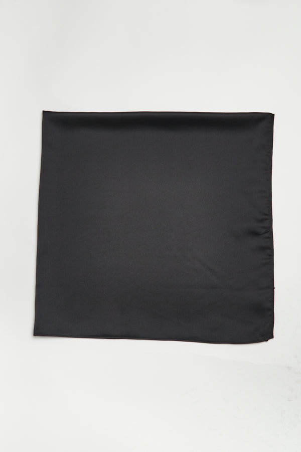 Glamorous Black Satin Headscarf