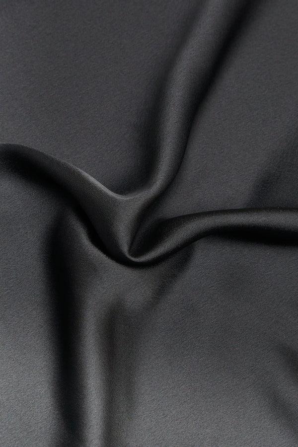 Glamorous Black Satin Headscarf