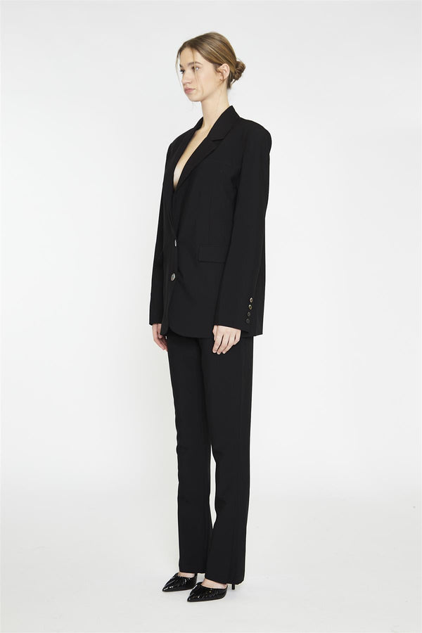 Glamorous Black Single Breast Oversized-Blazer
