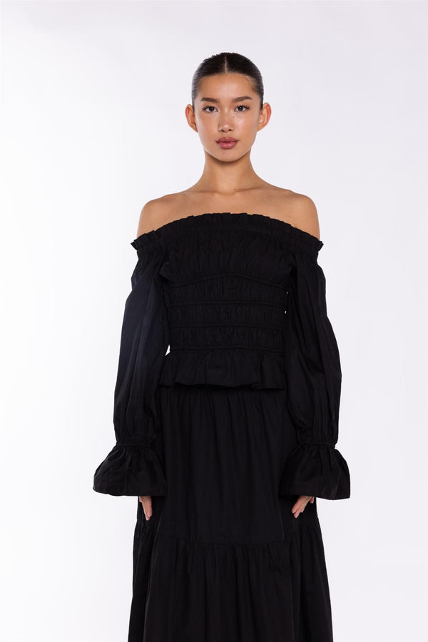 Glamorous Black Smocked Top