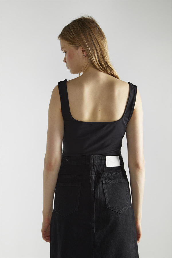Glamorous Black Square-Neck Bodysuit