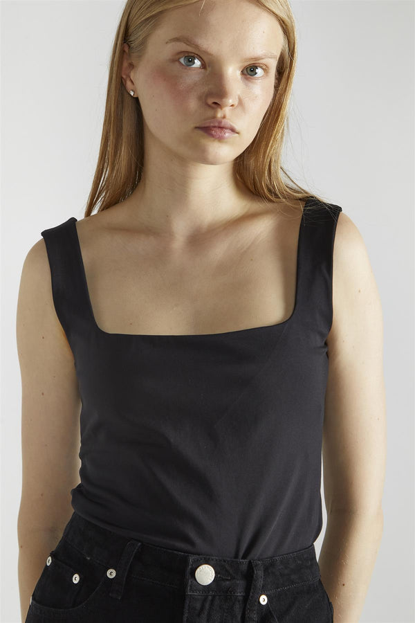 Glamorous Black Square-Neck Bodysuit