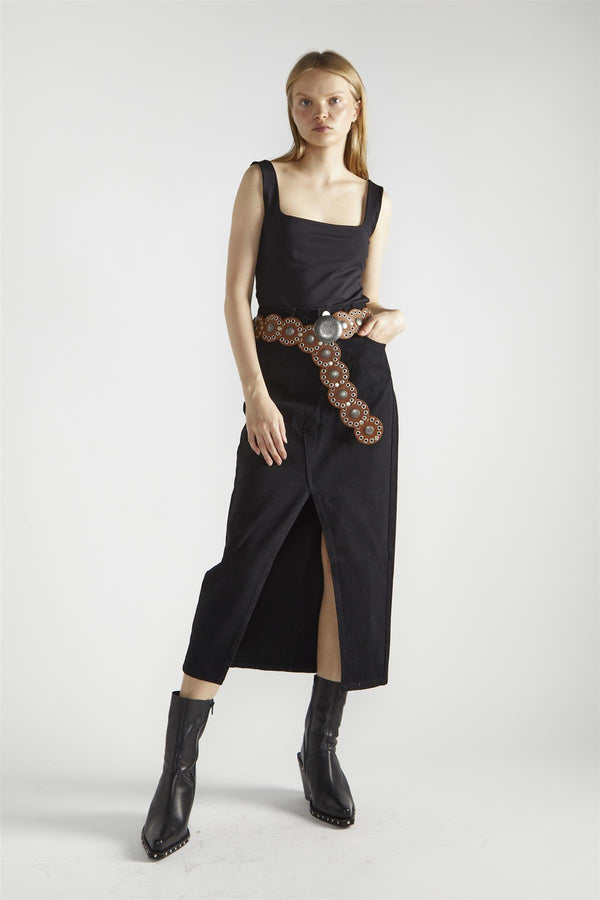 glamorous Black Square-Neck Bodysuit