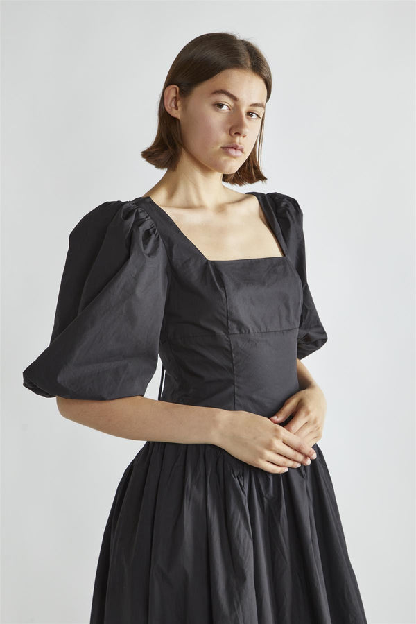 Glamorous Black Square-Neck Maxi-Dress