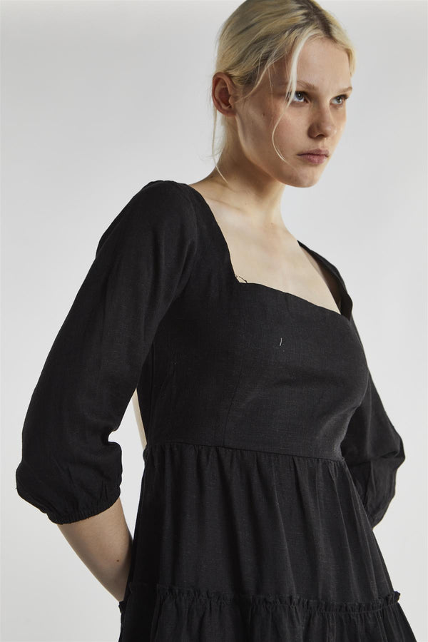 Glamorous Black Square Neck Mini-Dress