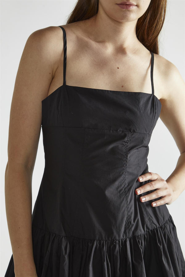 Glamorous Black Square-Neck Skater Midi-Dress