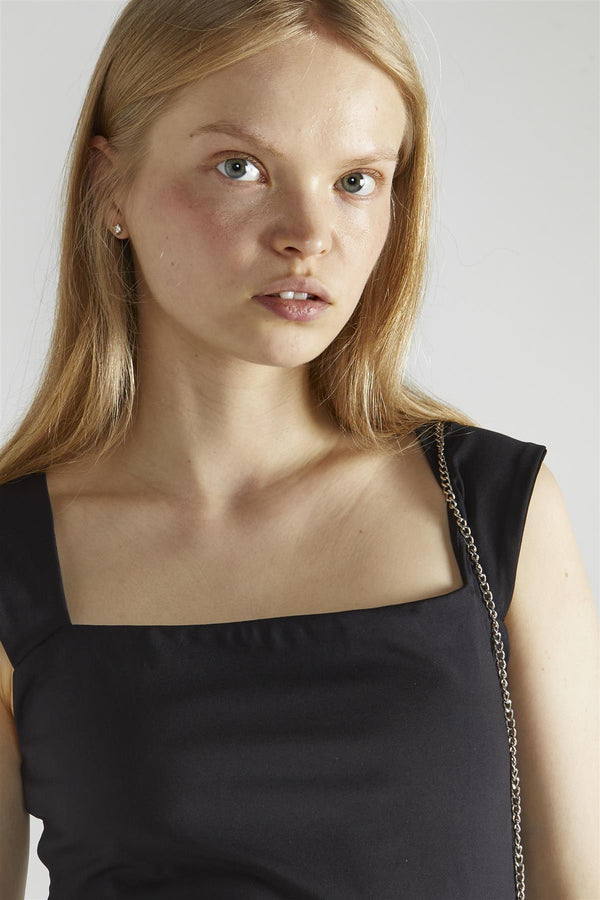 Glamorous Black Square-Neck Top