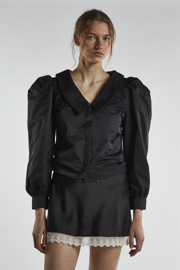 Glamorous Black Statement Sleeves Blouse