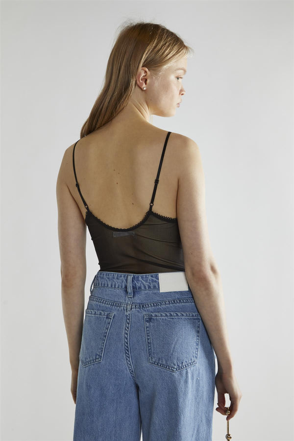 Glamorous Black V-Neck Sleeveless-Bodysuit