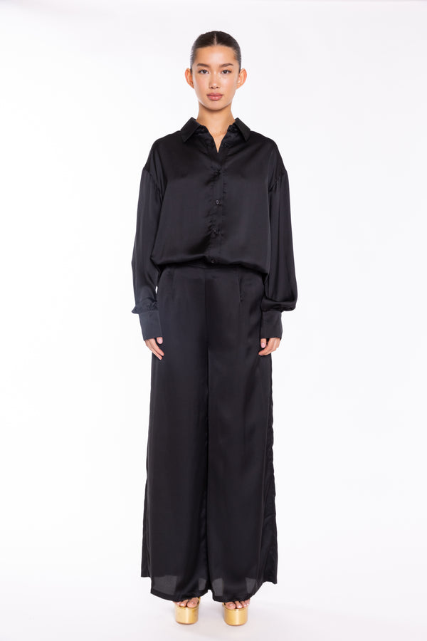 glamorous Black Wide Leg Trousers