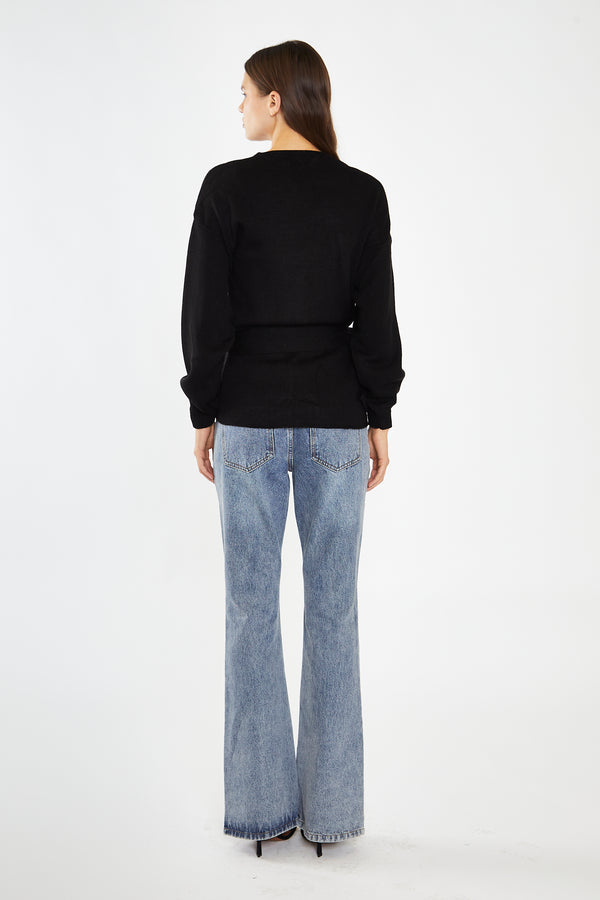 Glamorous Black Wrap Cardigan