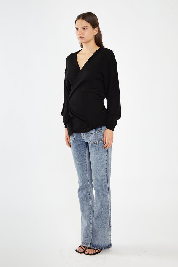 Glamorous Black Wrap Cardigan