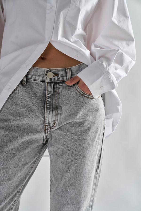 Glamorous Bleach-Acid Black Straight Jeans