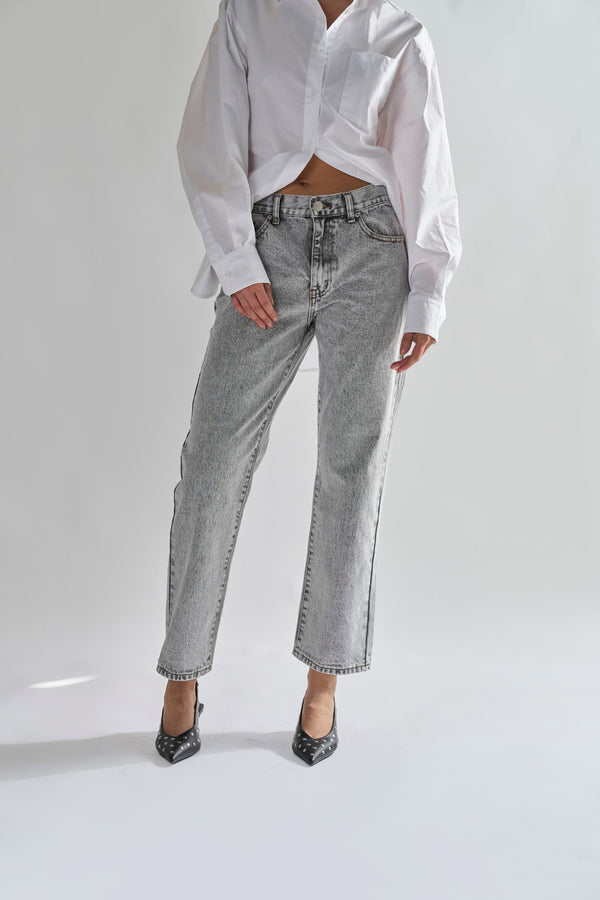 Glamorous Bleach-Acid Black Straight Jeans