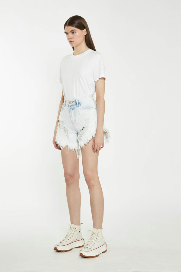 Glamorous Bleach Acid Distressed Denim Shorts