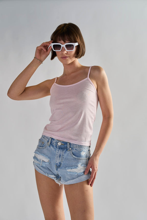 Glamorous Bleach Stonewash Distressed Denim Shorts