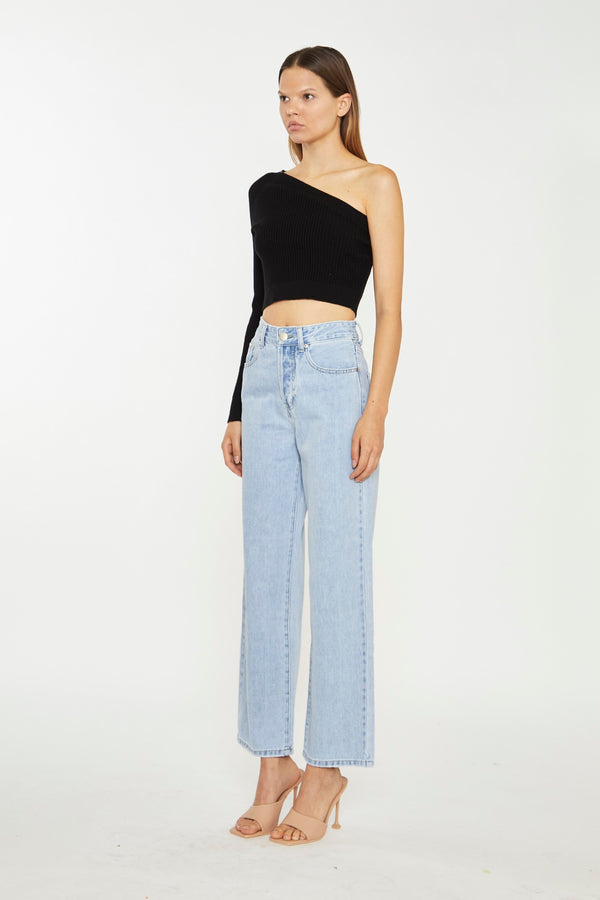 Glamorous Bleach Stonewash Straight Leg Jeans