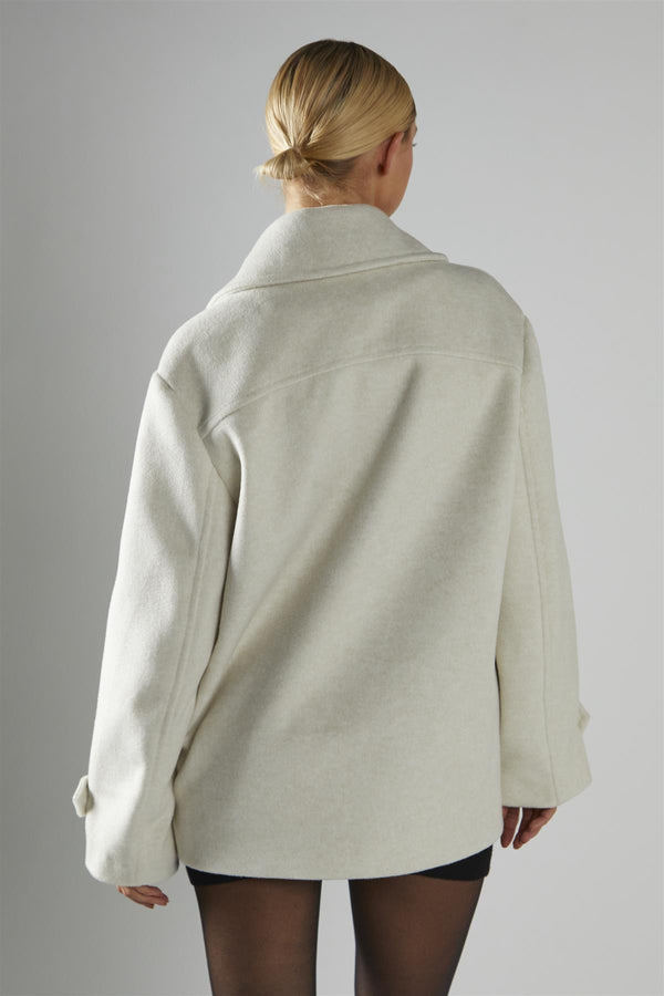 Glamorous Bone Double-Breasted Short-Coat