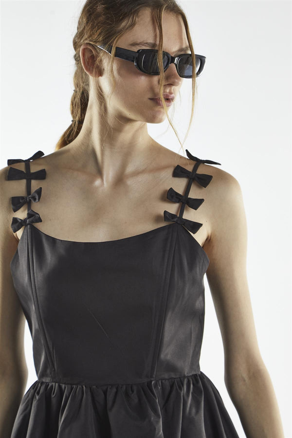 Glamorous Bow Strap Mini Dress - Charli Black