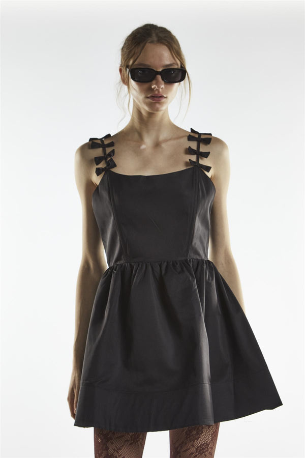 Glamorous Bow Strap Mini Dress - Charli Black