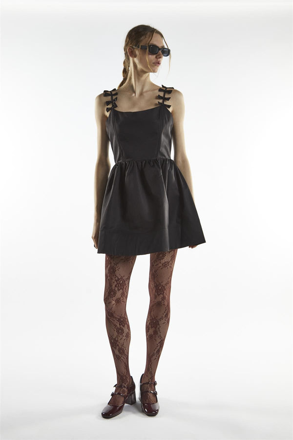 glamorous Bow Strap Mini Dress - Charli Black