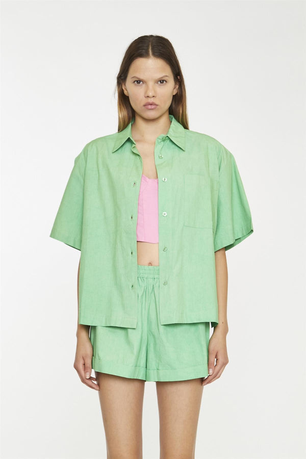 glamorous Bright-Green Boxy Shirt