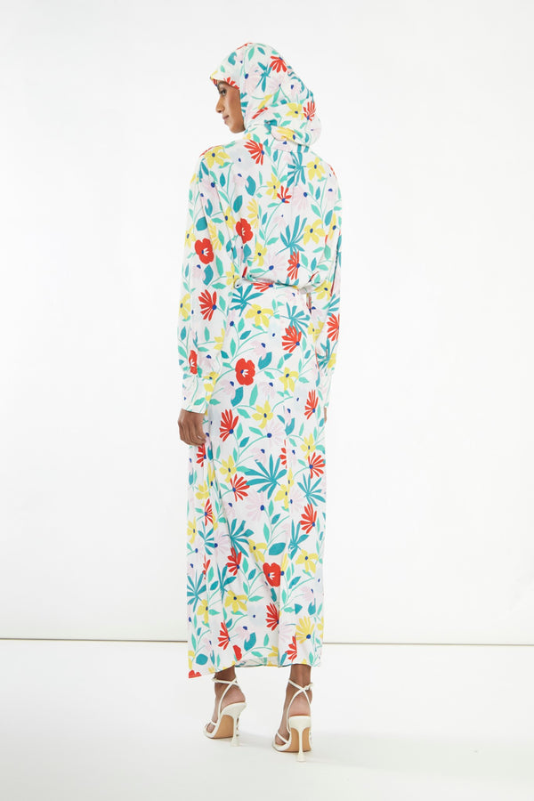 Glamorous Bright Multi Flower Bias-Cut Maxi-skirt