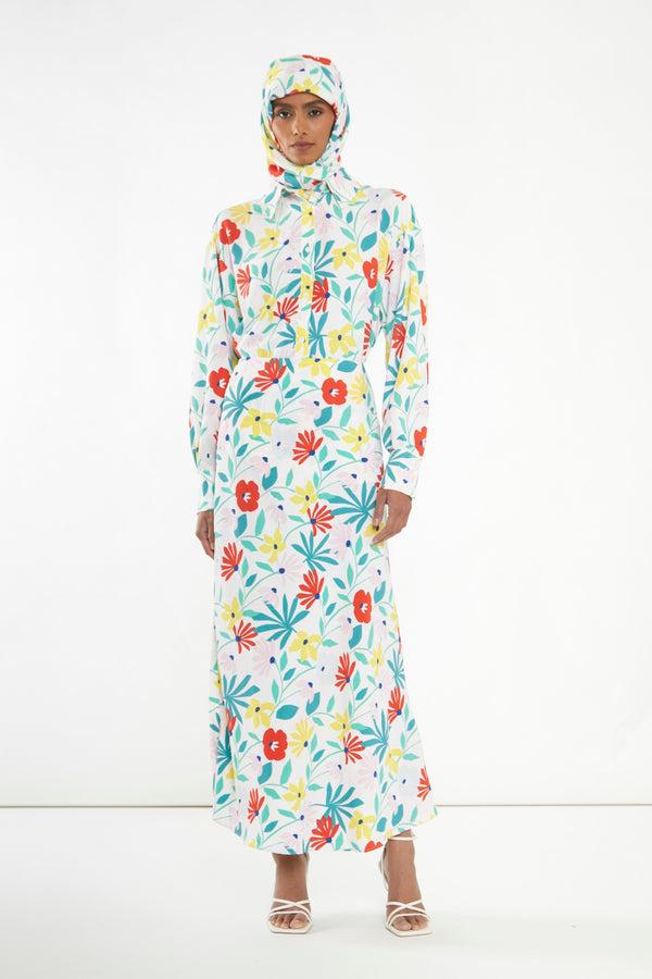 Glamorous Bright Multi Flower Long Sleeve Shirt