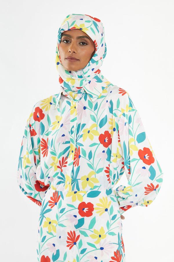 glamorous Bright Multi Flower Long Sleeve Shirt